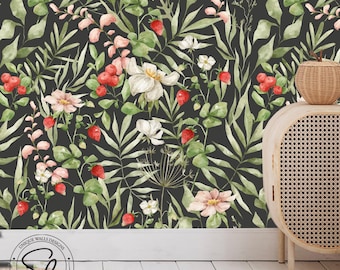Papel pintado autoadhesivo con diseño floral de flores silvestres.