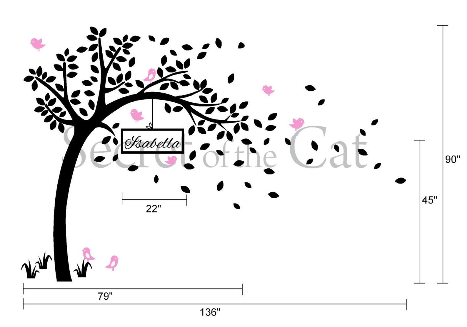 Wall Decal Nurserywall Decals Tree Decal With Namelarge Tree Etsy