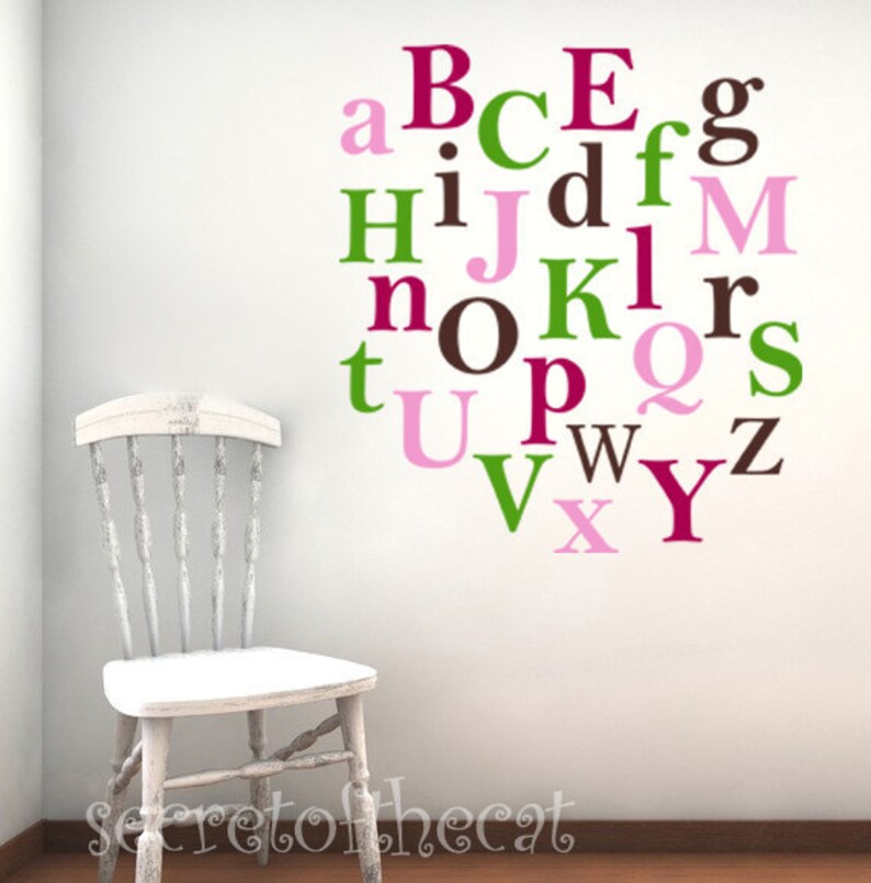Vinyl Wall Decal Alphabet AZ Kids Letters Decals Nursery Etsy