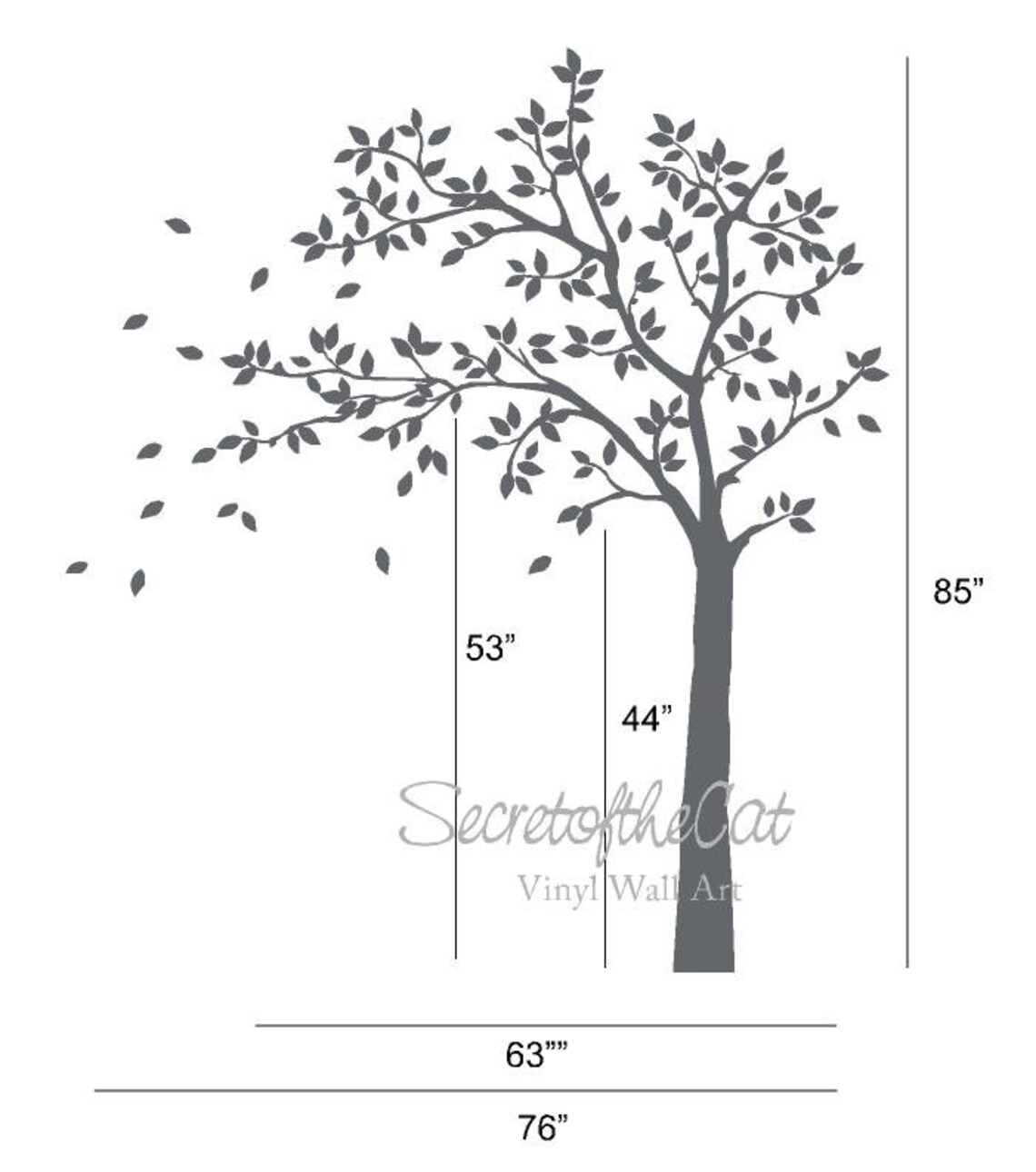 White Tree Wall Decal / White Tree Decal / Wall Decal Etsy