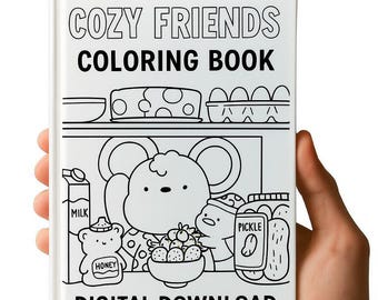Gezellige Vrienden Kleurboek | Schattige Dieren Afdrukbare Kleurplaten | Leuk Kinderactiviteitenboek Digitaal Downloaden