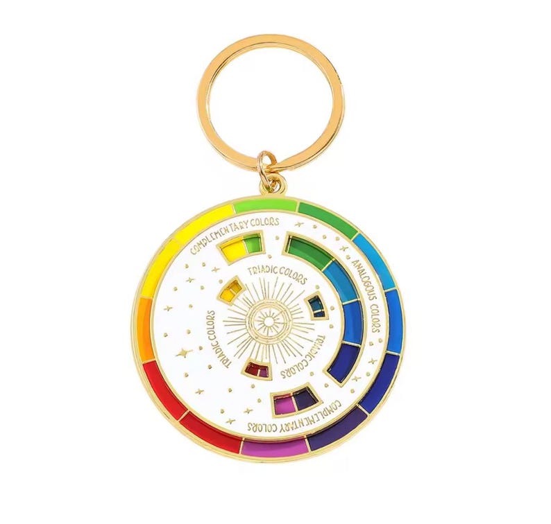 Color Wheel Key Ring Color Theory Keychain – Rotating Color Wheel for Artists & Designers ...