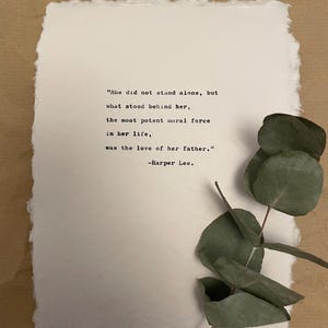 Die Liebe ihres Vaters - Harper Lee Schreibmaschinenschrift | Geschenk für Vater A5 Papier