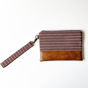 FALL 22 Rust Stripe Mommy Clutch Wallet Clutch Small handbag Floral Wristlet Wallet Clutch image 3