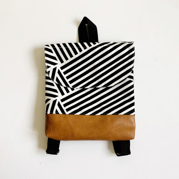 Black and White Stripe Tiny Pack - Small Backpack - Toddler Backpack - Tiny Backpack - Backpack - Holiday - Easter