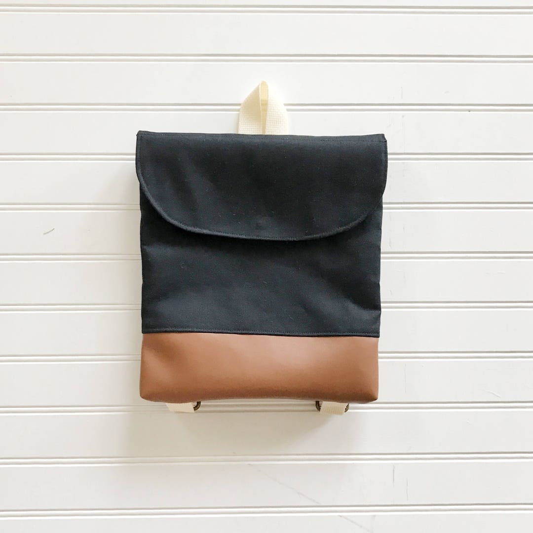 Solid Black Tiny Pack Small Backpack Toddler Backpack Tiny Backpack