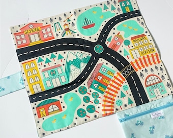 Teal and Orange City Play Mat