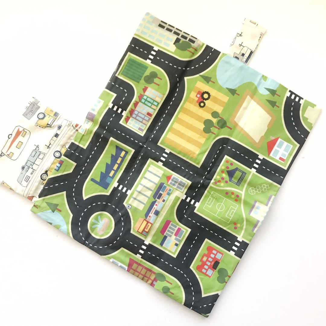 Fold up Car Play Mat: Travel Toy Car Rug With Zipper Pouch - Etsy