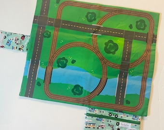 Train Track Mat  - Fold Up Mat - Travel Play Mat