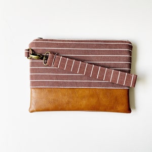 FALL 22 Rust Stripe Mommy Clutch Wallet Clutch Small handbag Floral Wristlet Wallet Clutch image 1