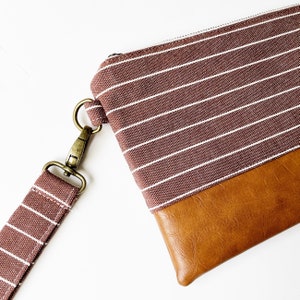 FALL 22 Rust Stripe Mommy Clutch Wallet Clutch Small handbag Floral Wristlet Wallet Clutch image 4