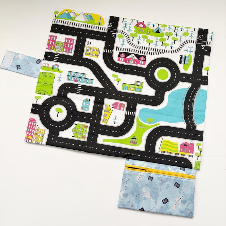 Bright City Play Mat - Travel Play Mat - Fold Up Play Mat image 1