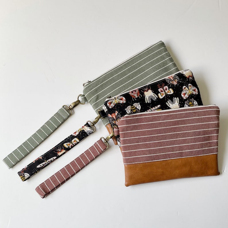FALL 22 Rust Stripe Mommy Clutch Wallet Clutch Small handbag Floral Wristlet Wallet Clutch image 5