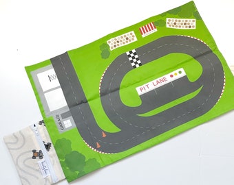 Race Track Travel Car Mat - Fold Up Car Mat - Travel Toy -Travel Game - Travel Car Mat - Hotwheels - Matchbox Cars - Toy Car - Car Rug