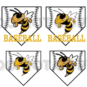 Hornet, Bee Mascot  PNG, Instant Download Digital Download File Sports, Wasp, Baseball, Sports Bumblebee, School, Cleburne, YellowJackets.