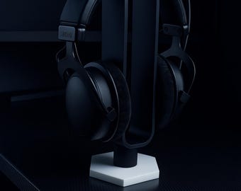 Support casque audio personnalisable – Design moderne & élégant – Impression 3D – Accessoire bureau ou setup gaming – Cadeau original
