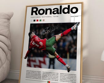 Cristiano Ronaldo Bicycle Kick Poster: Portugal Football Art Print