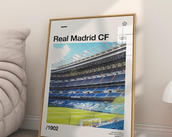Real Madrid Stadium Poster: Minimalist Football Wall Art