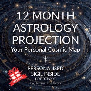 12-Monate Astrologie-Projektion | Personalisierte kosmische Vorschau | Digitales PDF Reading mit Bonus Geschenk