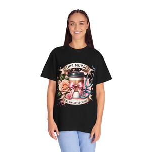 Nurse Shirt Runs on Coffee & Chaos | Funny Gift for Nurses, Essential Worker Apparel, Hospital Staff Tshirt