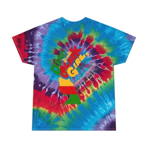 Spiral Tie-Dye T-Shirt Black Girl Empowerment Tee Vintage Graphic Summer Top Colorful Casual Shirt