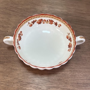 Spode England Indian Tree Cream Suppenschüssel Doppelgriff VTG Fabrik Second