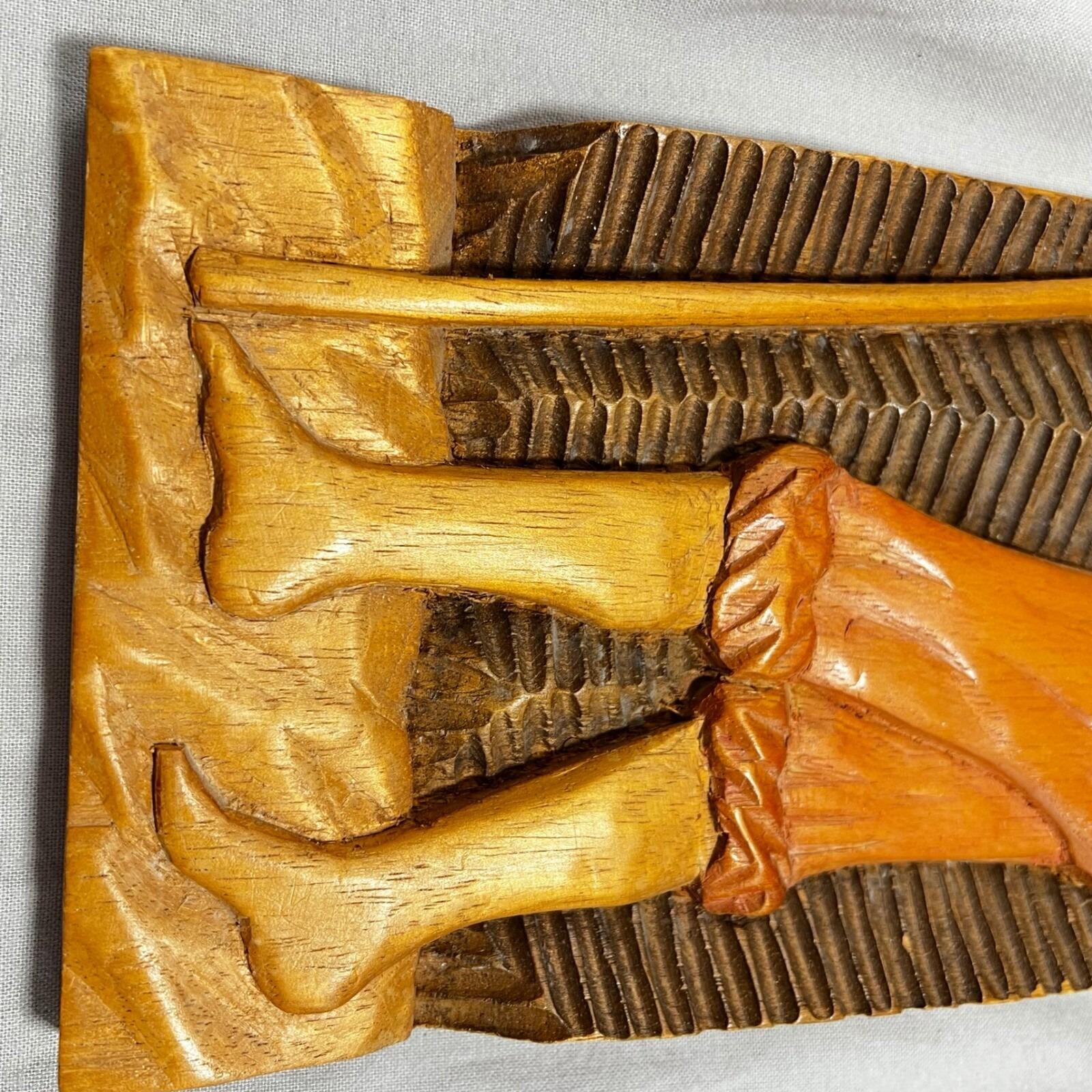 ヴィンテージ アマゾン ブラジル 木彫りパネル トロピカルシーン