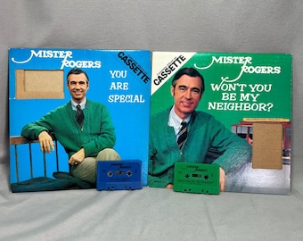 Mister Rogers Cassette Tapes Original 12x12 Flat Sleeve Vintage 1981 Rare HTF