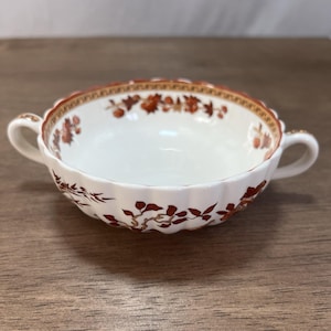 Spode England Indian Tree Cream Suppenschüssel Doppelgriff VTG Fabrik Second