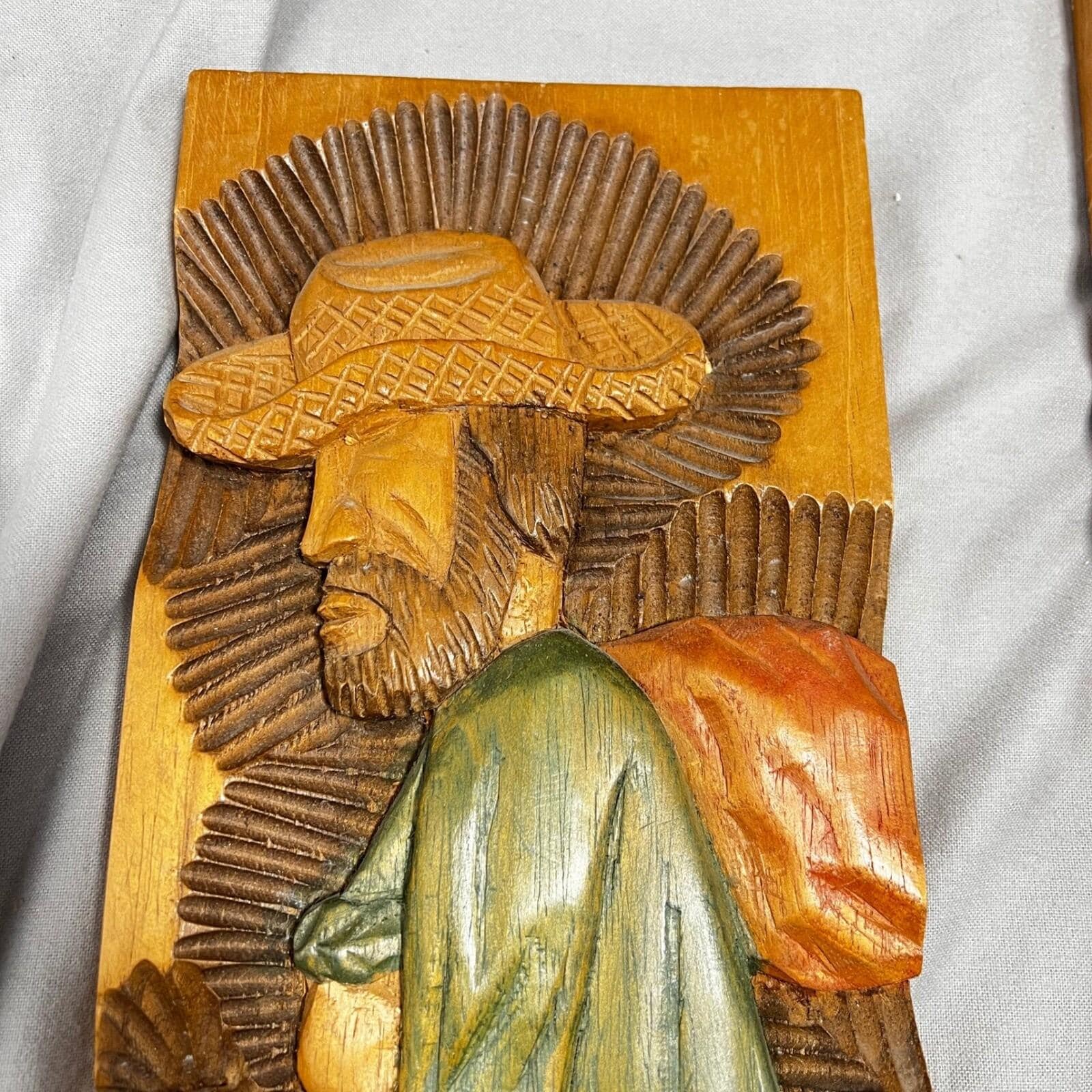 ヴィンテージ アマゾン ブラジル 木彫りパネル トロピカルシーン