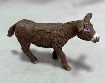 Papo Fuzzy Poitou Donkey 51033 Wycofany z oferty Brown Shaggy Realistic 2003 Mold
