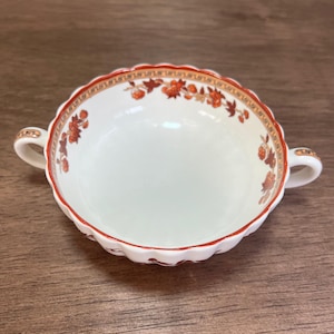 Spode England Indian Tree Cream Suppenschüssel Doppelgriff VTG Fabrik Second