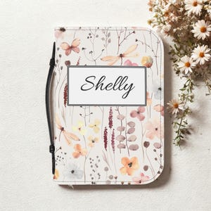 Personalized floral dragonfly butterfly Bible cover, Bible Case, Personalized gift for her, Christian Gift, Bible Cover, Custom Bible Case