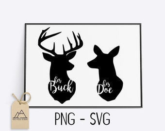 Her Buck / His Doe  - SVG CUT FILE