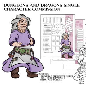 Personalized Dungeons and Dragons Full Body Character Commission