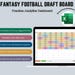 Fantasy Football Draft Board & Analyzer Excel Template | Reusable for ...