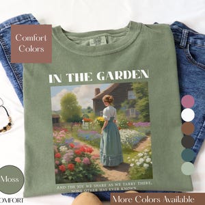 In the Garden Hymn Comfort Colors Shirt Christian Woman Gift for Gardener Plant Lover Jesus Tee Faith Based Top Cottagecore Gardener T-Shirt