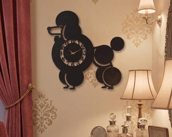 Poodle Wall Clock Metal Dog Art, Pet Lover Gift Veterinarian Decor Grooming Salon Sign Standard Poodle Mom Puppy Nursery ,