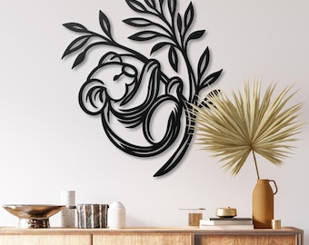 Koala Metal Wall Art: Modern Sleeping Koala Nursery Decor