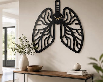 Lungs Metal Wall Clock : Medical Office Decor Anatomical Art Pulmonologist Gift Respiratory Therapy Clinic Sign Doctor Gift Biology Teacher