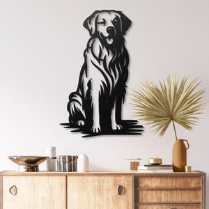 Golden Retriever Metal Wall Art, Dog Silhouette Wall Decor, Minimalist Pet Art, Custom Dog Memorial Gift, Entryway Sign for Dog Lovers