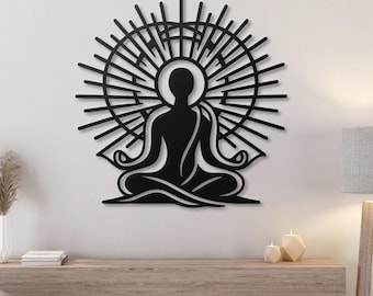 Buddha Metal Wall Art: Zen Meditation Room Wall Decoration