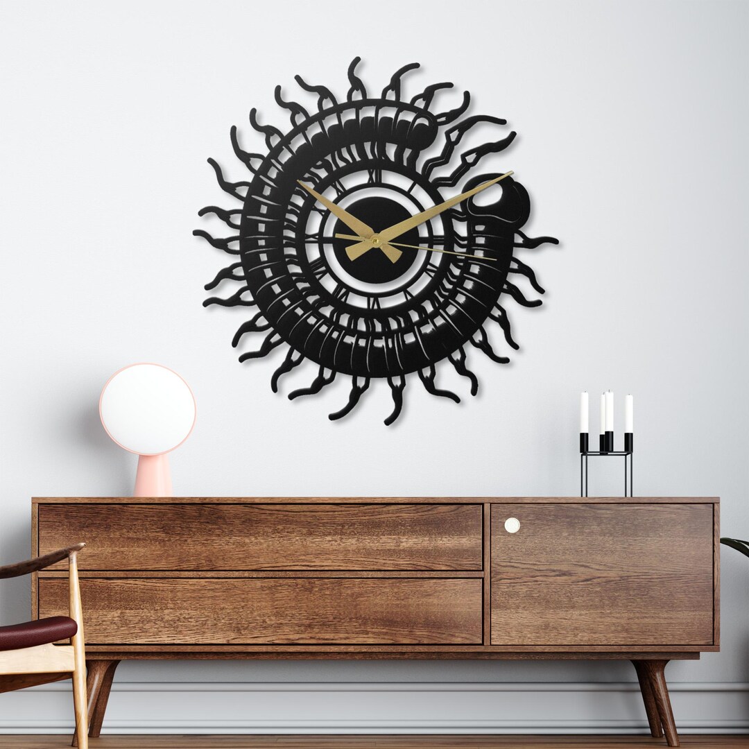 Stick Insect Clock Centipede Wall Clock Metal Insect Art Entomology Decor Bug Lover Gift ...