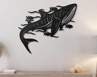 Whale Shark Metal Wall Art Coastal Ocean Wall Decoration ,