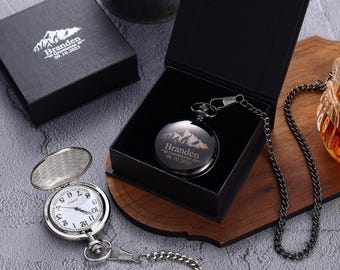 Personalized Men's Engraved Pocket Watch,Custom Groomsmen Pocket Watch,Name Engraved Wedding Gift,Anniversary Gift,Bast Men Gifts,Xmas Gifts
