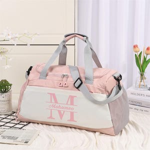 Sac de sport avec nom personnalisé, sac de sport pour femme/homme, sac de week-end, sac de voyage, sac de danse avec nom, sac de lune de miel, sac d'hôpital