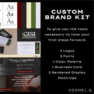 Custom Brand Identity Package | Color Palette, Fonts, Logos, Business Card, Real-World Mockup Displays | Full Branding Kit