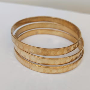 Solid Brass Bracelet, Set of 3 Bangles, 100% Pure Brass Bangle Set, Half Round Bangle, Handcrafted Women Bracelet, Set of Bracelet