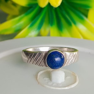 Lapis Lazuli Ring, Handmade Ring, 92.5% Sterling Silver Ring, Lapis Silver Ring, 925 Solid Sterling Silver Ring, Boho Ring, Ring for Women