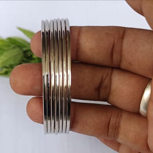 Sterling Silver Stacking Bangles Set - Thin Round 7-Day Bracelet